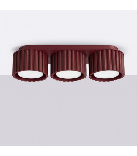 Aura Surface Mounted Downlight Burgundy 3x GX53-2