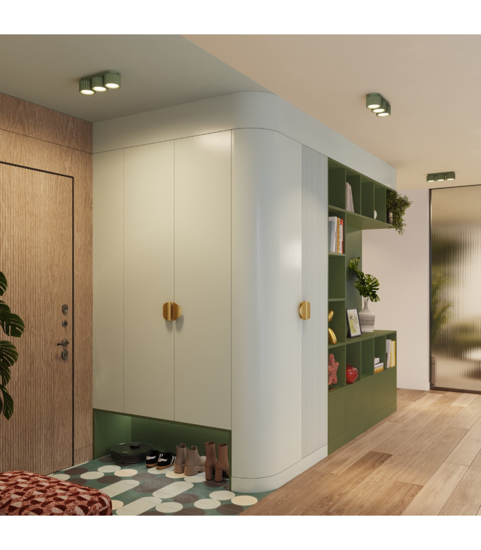 Aura Surface Mounted Downlight Olive Green 3x GX53-10