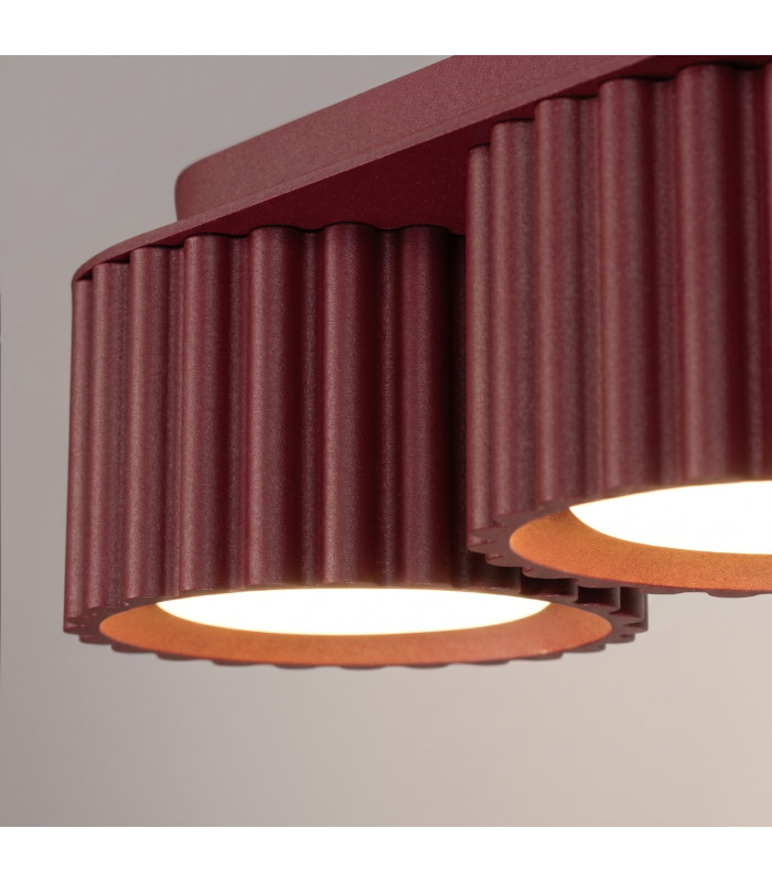 Aura Surface Mounted Downlight Burgundy 3x GX53-4