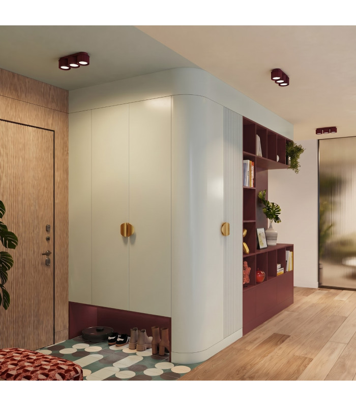 Aura Surface Mounted Downlight Burgundy 3x GX53-10