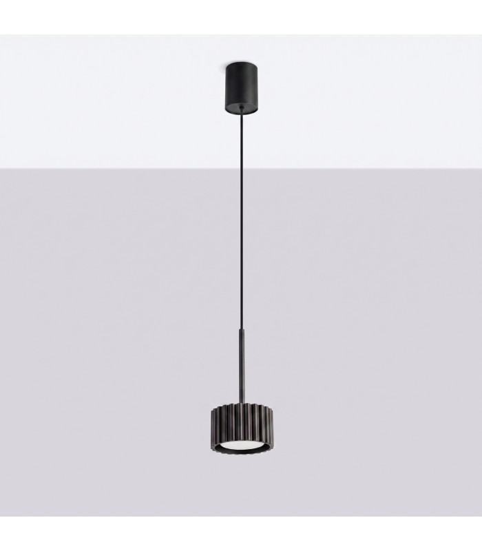 Aura Slim Pendant Ceiling Light Black 1x GX53-2