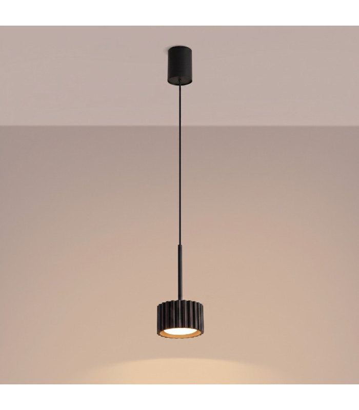 Aura Slim Pendant Ceiling Light Black 1x GX53-3