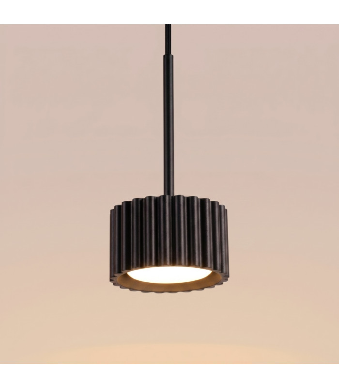 Aura Slim Pendant Ceiling Light Black 1x GX53-5