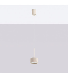 Aura Slim Pendant Ceiling Light Beige 1x GX53-2