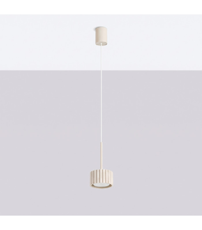 Aura Slim Pendant Ceiling Light Beige 1x GX53-2