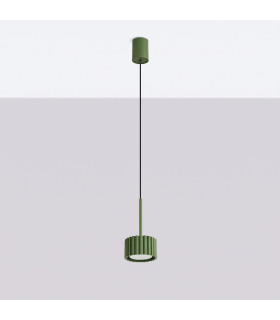 Aura Slim Pendant Ceiling Light Olive Green 1x GX53-2