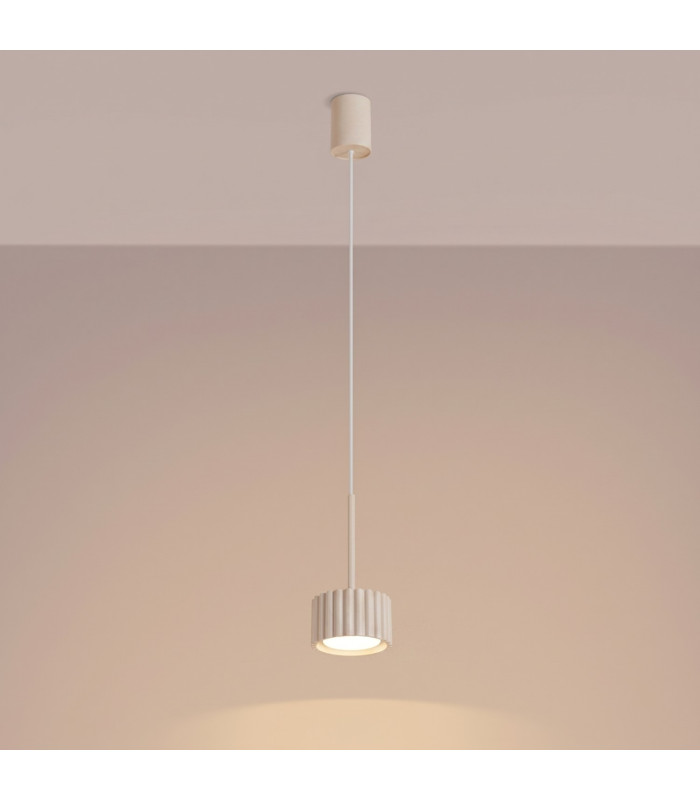 Aura Slim Pendant Ceiling Light Beige 1x GX53-3