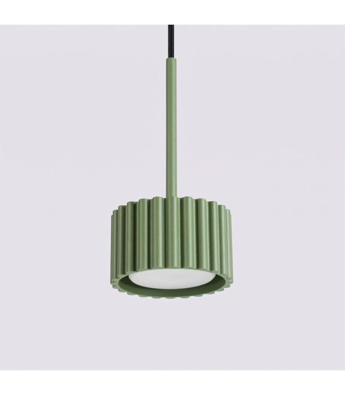 Aura Slim Pendant Ceiling Light Olive Green 1x GX53-4