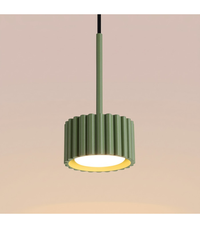 Aura Slim Pendant Ceiling Light Olive Green 1x GX53-5