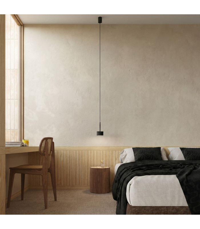 Aura Slim Pendant Ceiling Light Black 1x GX53-11
