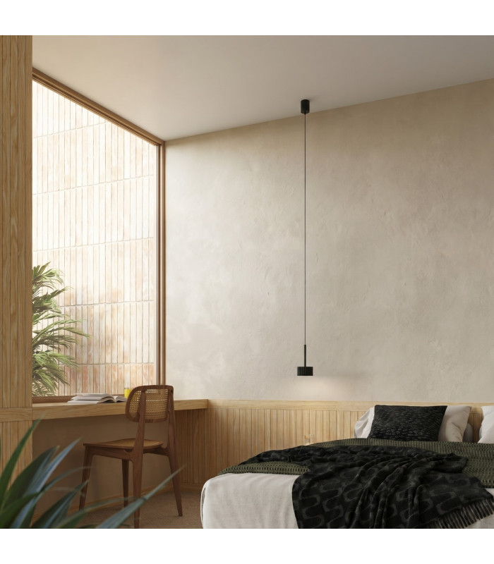 Aura Slim Pendant Ceiling Light Black 1x GX53-12