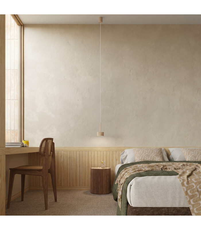 Aura Slim Pendant Ceiling Light Beige 1x GX53-11