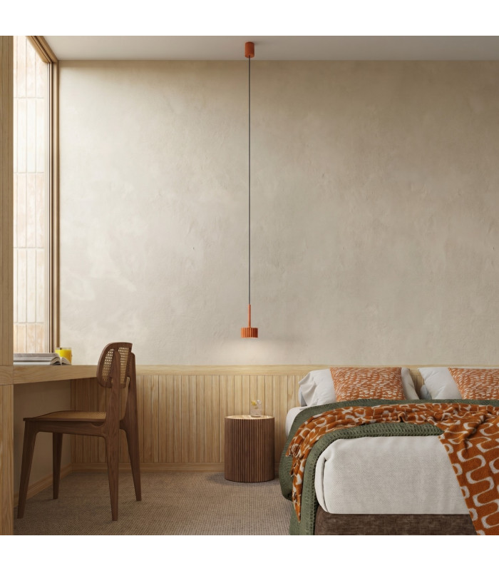 Aura Slim Pendant Ceiling Light Red Ochre 1x GX53-11