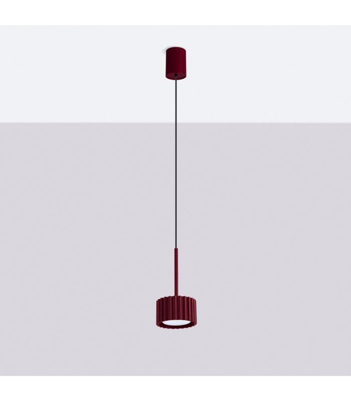 Aura Slim Pendant Ceiling Light Burgundy 1x GX53-2