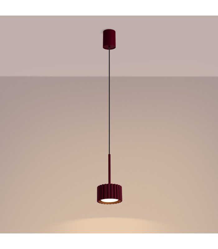 Aura Slim Pendant Ceiling Light Burgundy 1x GX53-3