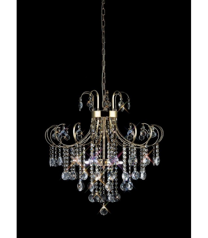 Ceiling Pendant 6 Light French Gold, Crystal - 2