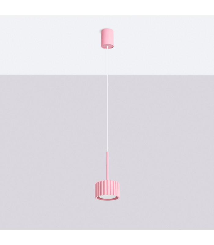 Aura Slim Pendant Ceiling Light Pink 1x GX53-2