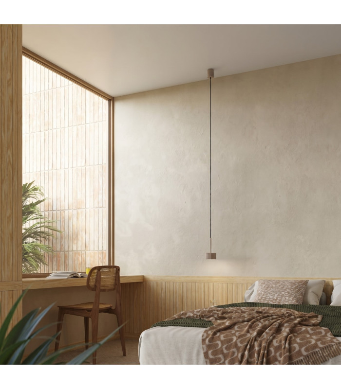 Aura Slim Pendant Ceiling Light Taupe 1x GX53-12