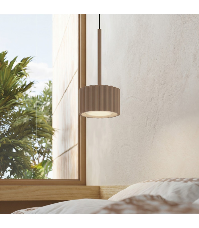 Aura Slim Pendant Ceiling Light Taupe 1x GX53-13