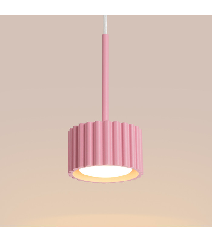 Aura Slim Pendant Ceiling Light Pink 1x GX53-5
