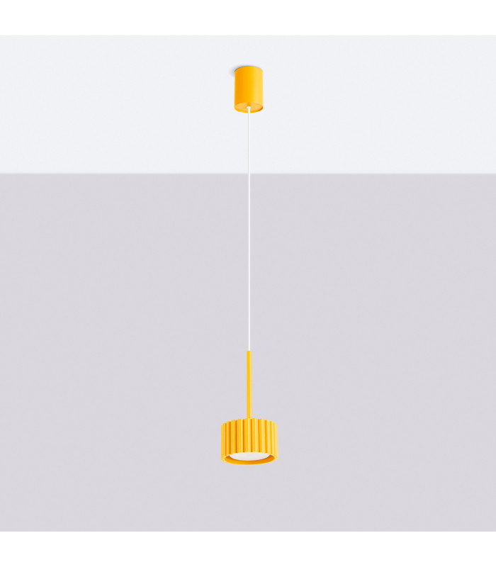 Aura Slim Pendant Ceiling Light Yellow 1x GX53-2