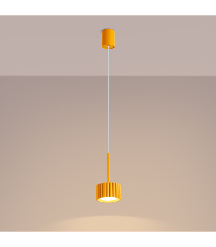 Aura Slim Pendant Ceiling Light Yellow 1x GX53-3