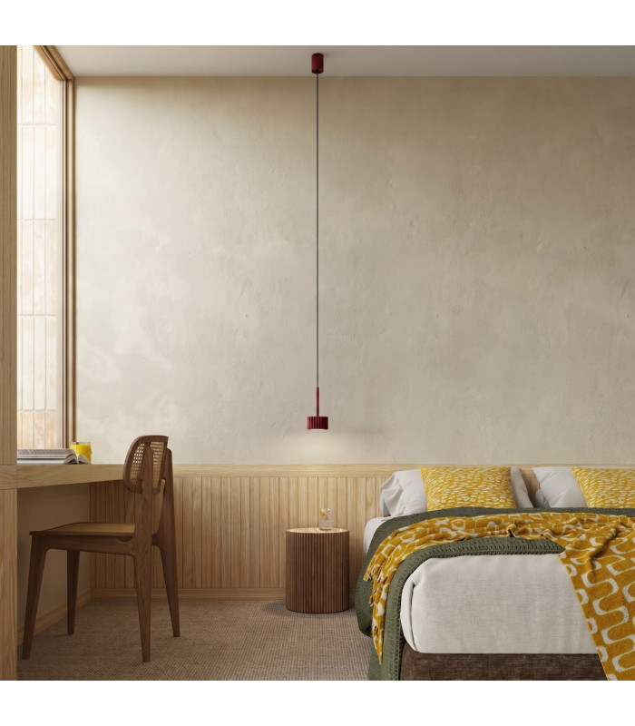 Aura Slim Pendant Ceiling Light Burgundy 1x GX53-10