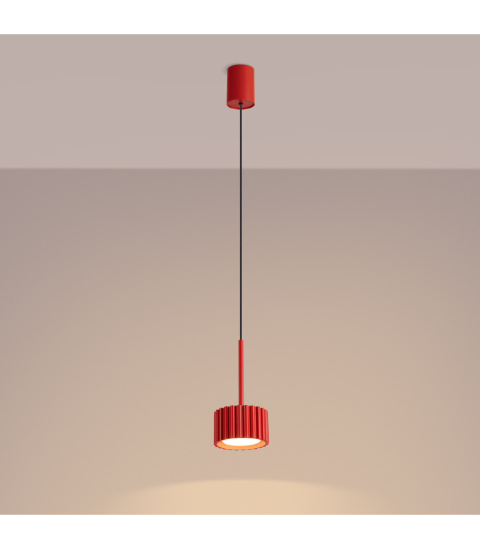 Aura Slim Pendant Ceiling Light Red 1x GX53-3