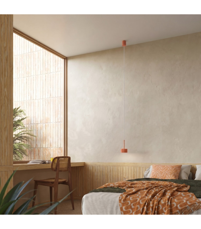 Aura Slim Pendant Ceiling Light Peach 1x GX53-12