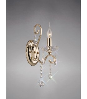 Wall Lamp Switched 1 Candle Light French Gold, Crystal - 2