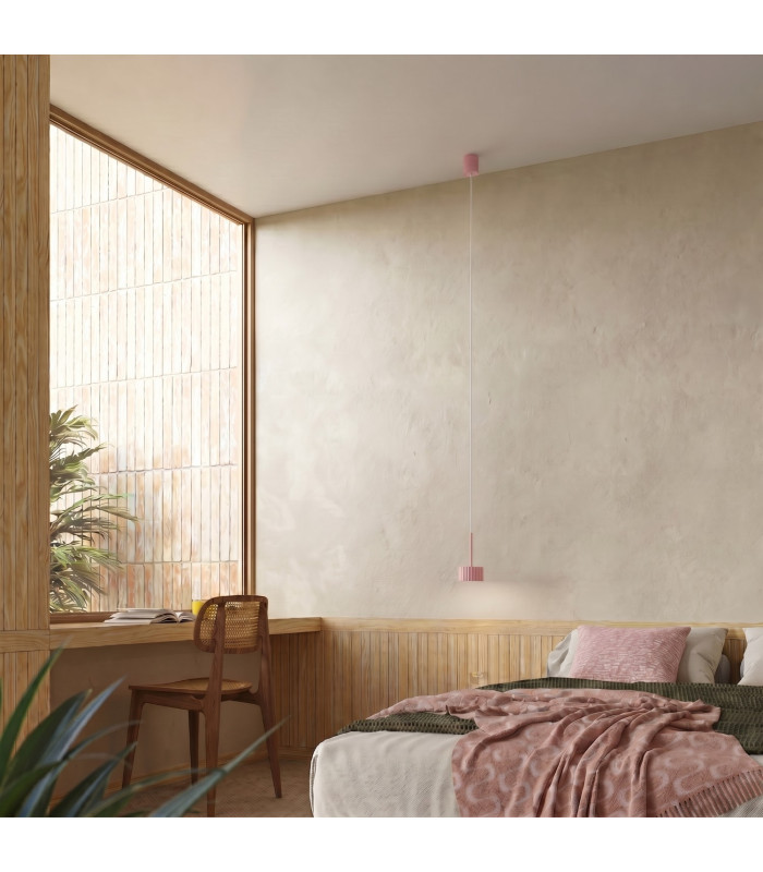 Aura Slim Pendant Ceiling Light Pink 1x GX53-12