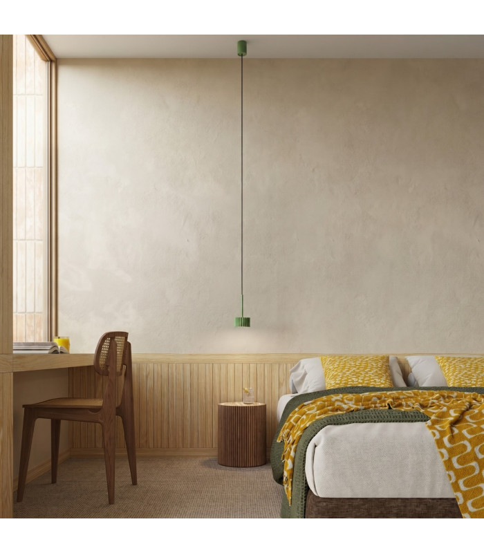 Aura Slim Pendant Ceiling Light Sage 1x GX53-11