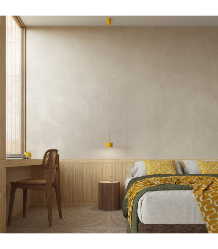 Aura Slim Pendant Ceiling Light Yellow 1x GX53-11