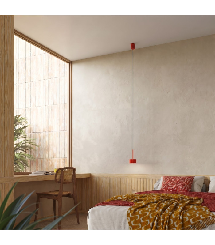 Aura Slim Pendant Ceiling Light Red 1x GX53-12