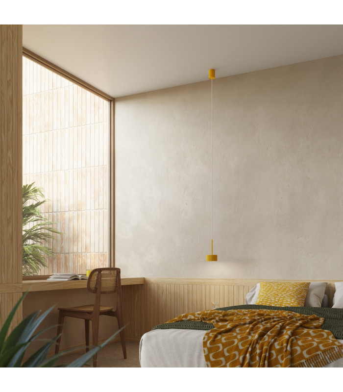Aura Slim Pendant Ceiling Light Yellow 1x GX53-12