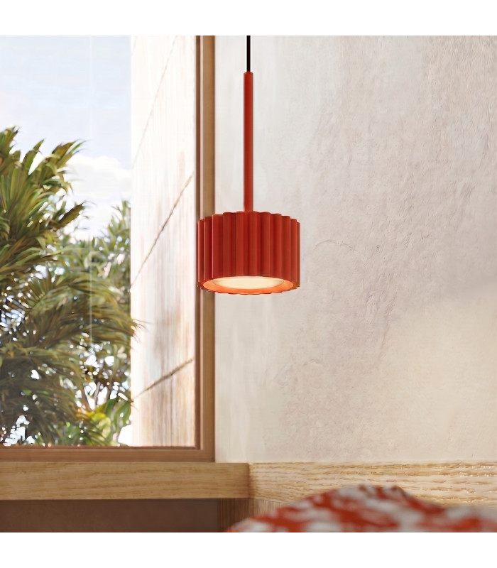 Aura Slim Pendant Ceiling Light Red 1x GX53-13