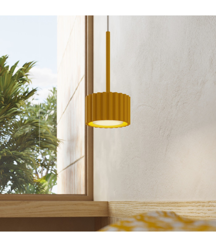 Aura Slim Pendant Ceiling Light Yellow 1x GX53-13