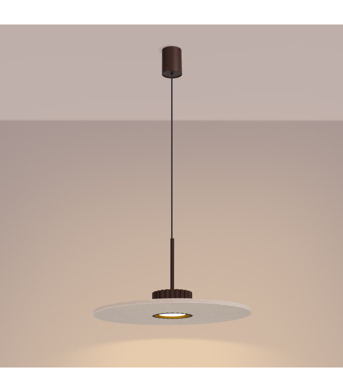 Ovo Integrated LED Pendant Ceiling Light Brown Beige 1x GX53-3