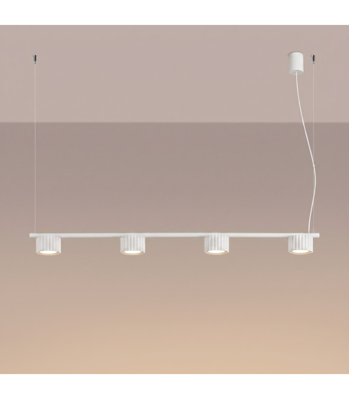 Aura Bar Pendant Ceiling Light White 4x GX53-3
