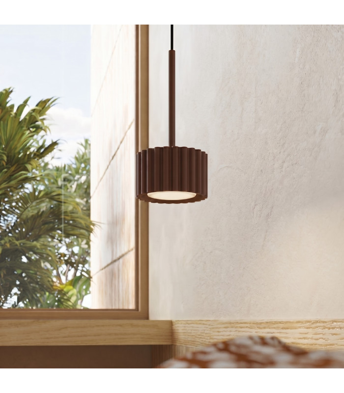 Aura Slim Pendant Ceiling Light Brown 1x GX53-13