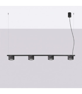 Aura Bar Pendant Ceiling Light Black 4x GX53-2