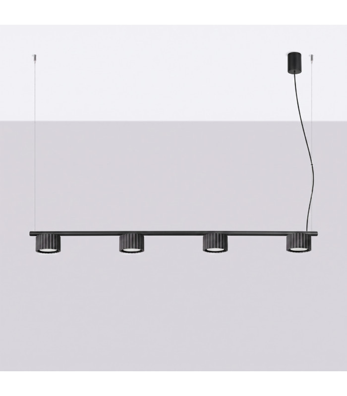 Aura Bar Pendant Ceiling Light Black 4x GX53-2
