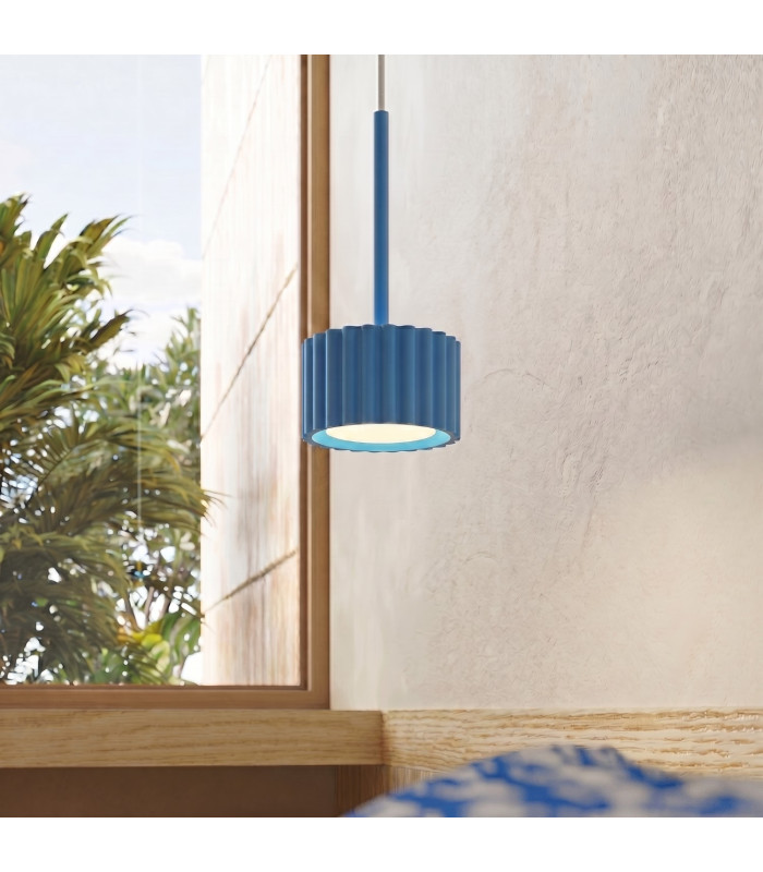 Aura Slim Pendant Ceiling Light Blue 1x GX53-13