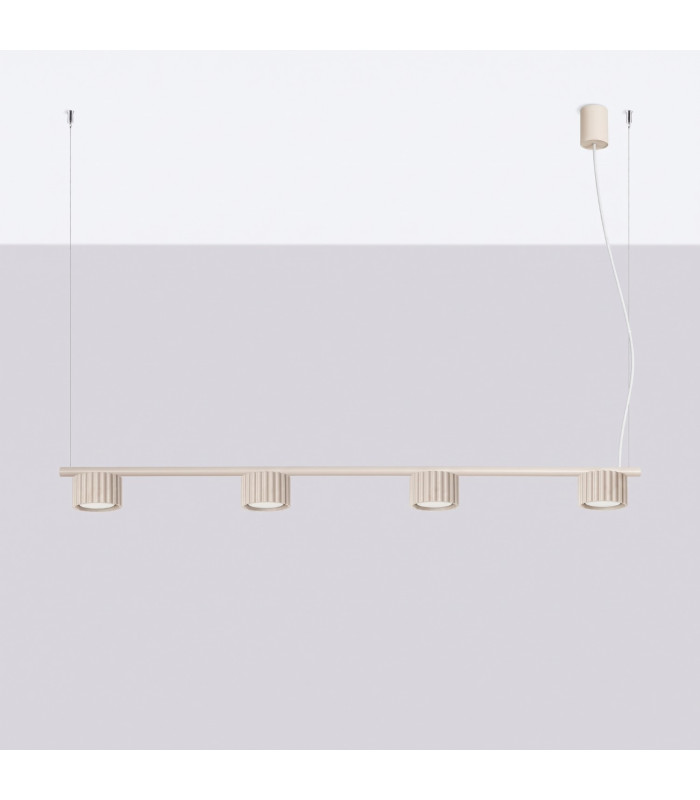 Aura Bar Pendant Ceiling Light Beige 4x GX53-2