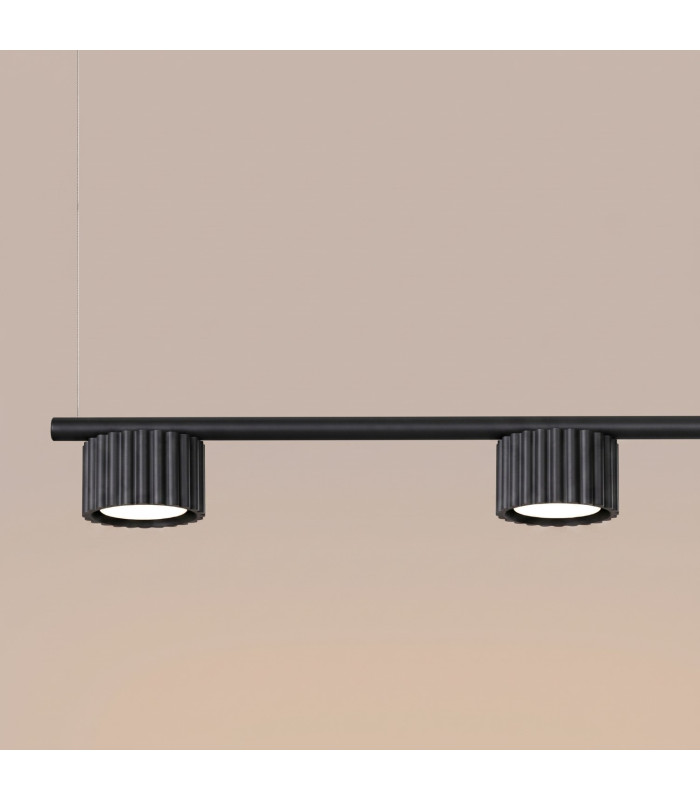 Aura Bar Pendant Ceiling Light Black 4x GX53-5