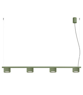 Aura Bar Pendant Ceiling Light Olive Green 4x GX53-1