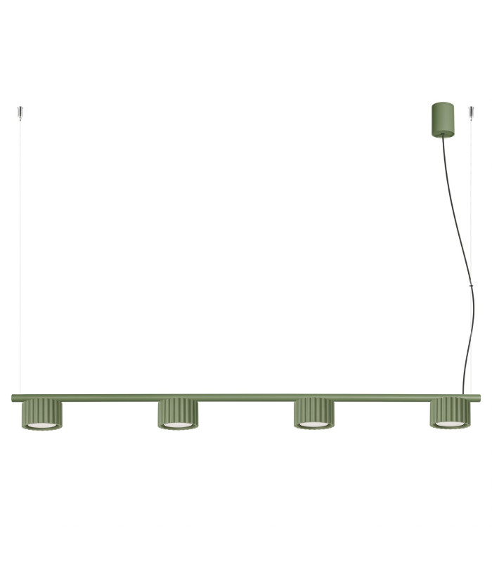 Aura Bar Pendant Ceiling Light Olive Green 4x GX53-1