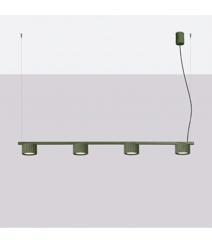 Aura Bar Pendant Ceiling Light Olive Green 4x GX53-2