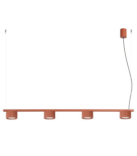 Aura Bar Pendant Ceiling Light Red Ochre 4x GX53-1