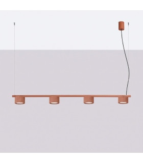 Aura Bar Pendant Ceiling Light Red Ochre 4x GX53-2